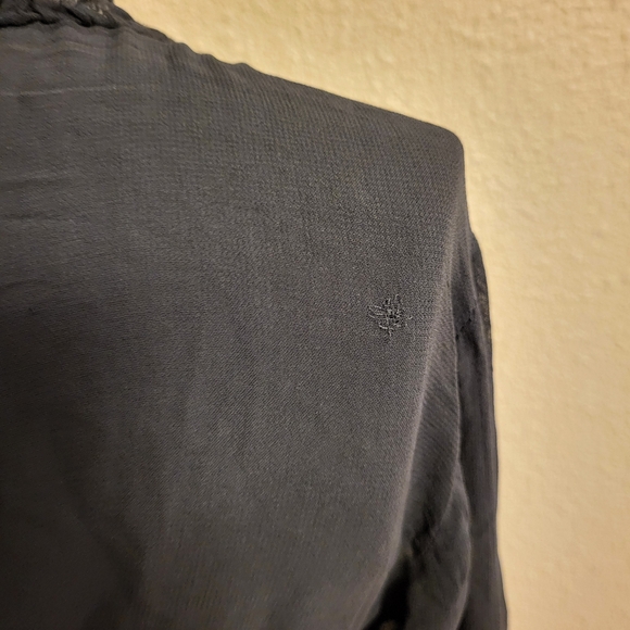 Papillon Sheer Black Beaded & Sequined Button-Up Top Size Large - Picture 12 of 13